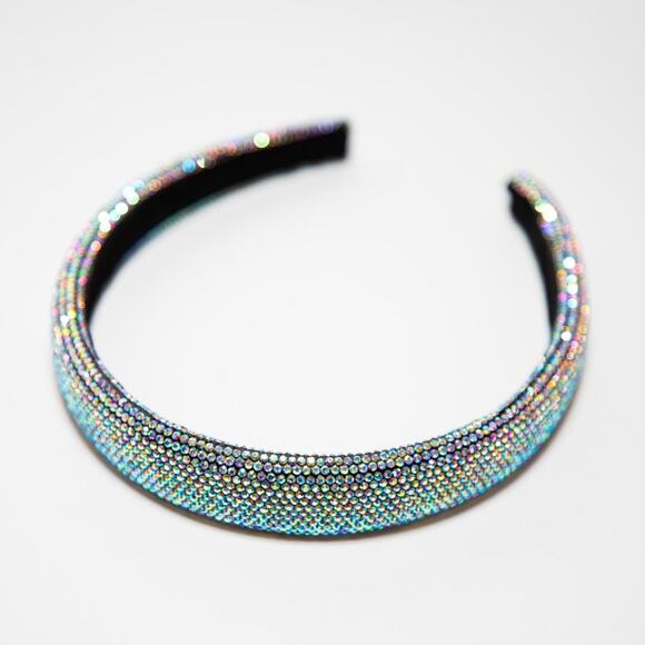 Iridescent Sparkly Rhinestone Headband Hair Accessory Bling - Picture 4 of 9